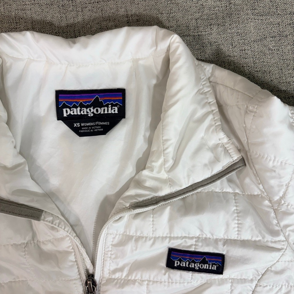 Patagonia Nano Puff Jacket Women XS White Quilted Full Zip Insulated - Picture 4 of 10